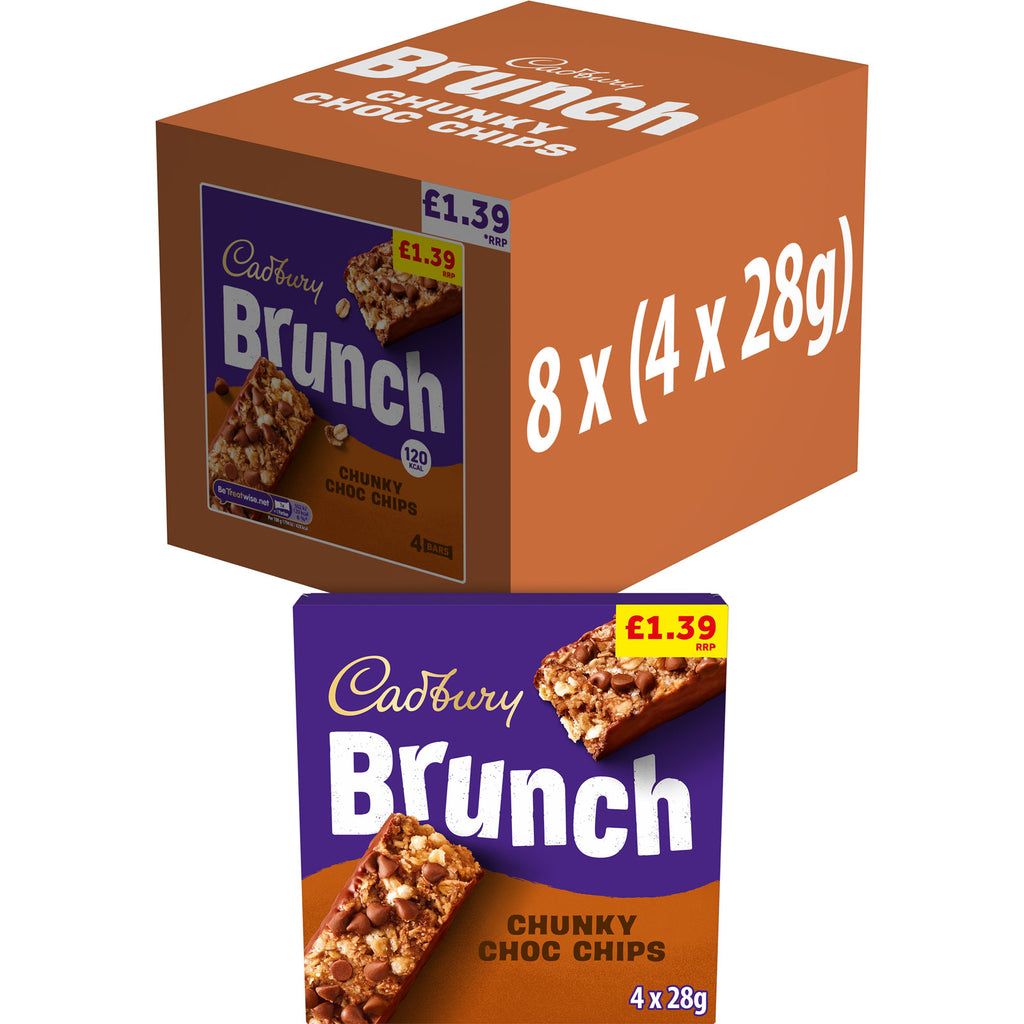 CADBURY BRUNCH BAR CHOC CHIP 8 x 112GM