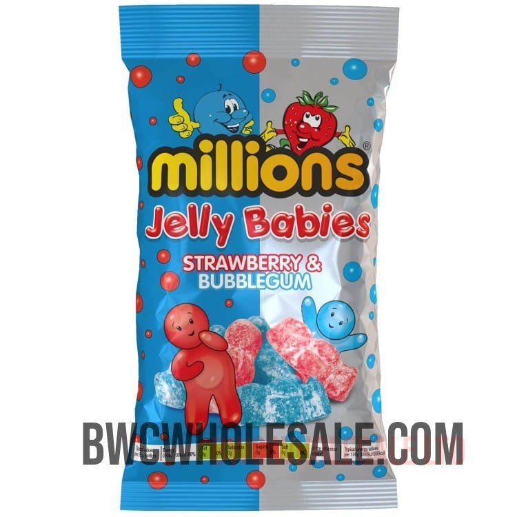 Millions Jelly Babies Strawberry & Bubblegum 180g X 10