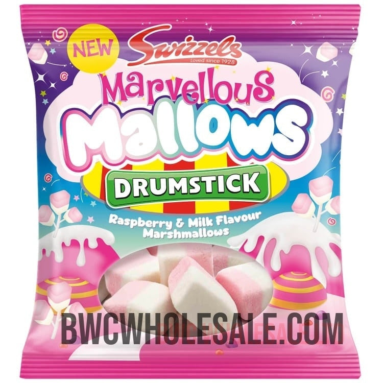 Swizzels Marvelous Mallows Drumstick Marshmallows 125g X 10