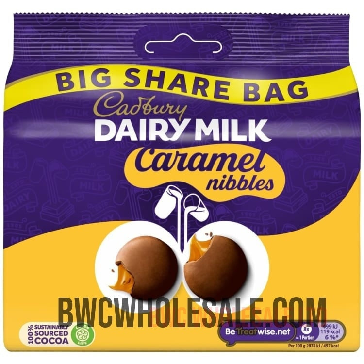 Cadbury Dairy Milk Caramel Nibbles Big Share Bag 186g X 5