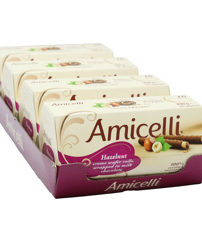 AMICELLI HAZELNUT CREME WAFER ROLLS  8 x 200GM