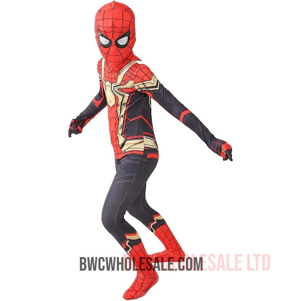 Spiderman Superhero Costume for Boys Kids Adults, Superhero Costume Bodysuit with Mask Size 130