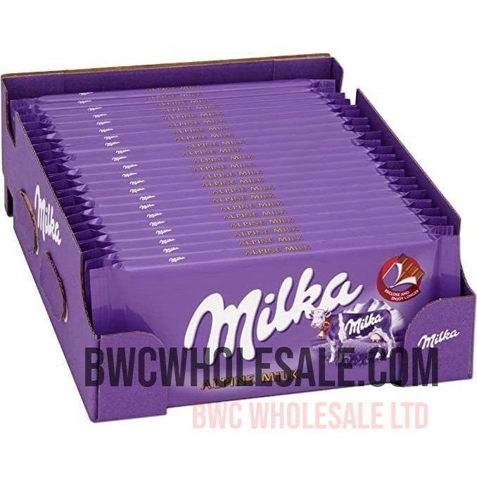 Milka Alpine Milk 100g Full Box of 22