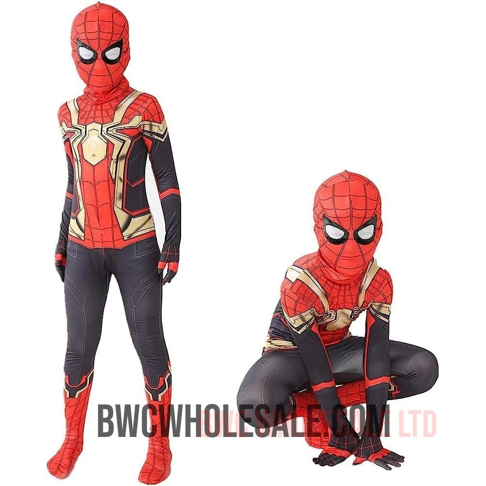 Spiderman Superhero Costume for Boys Kids Adults, Superhero Costume Bodysuit with Mask Size 130