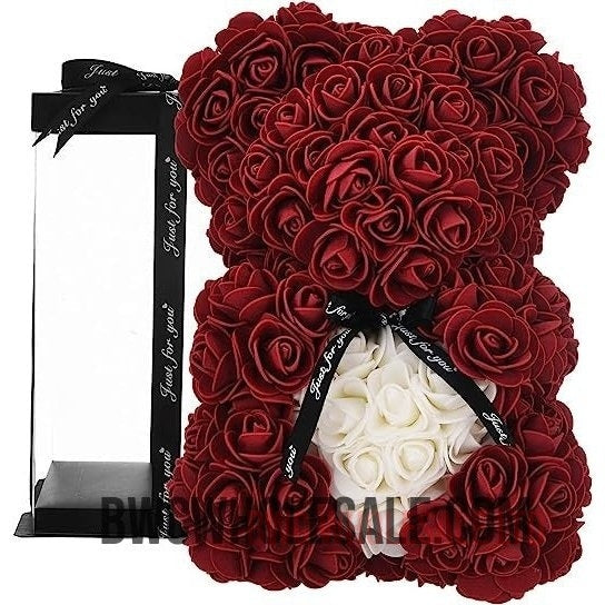 Rose Teddy Rose ,Rose Bear Forever Artificial Flowers The Best gifts for women Wine red