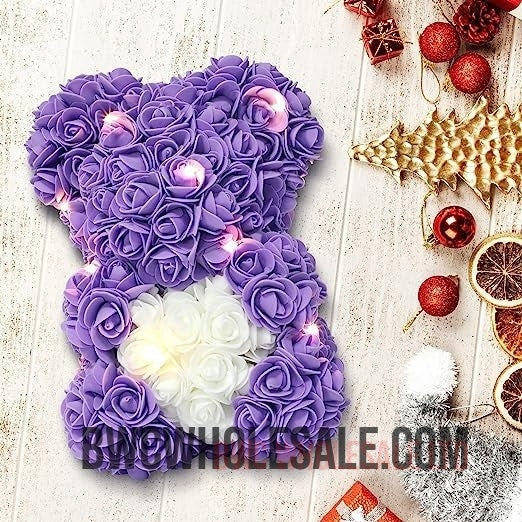 Rose Teddy Bear Handmade Flower Bear Gifts for Women