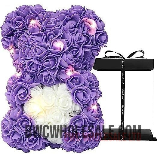 Rose Teddy Bear Handmade Flower Bear Gifts for Women