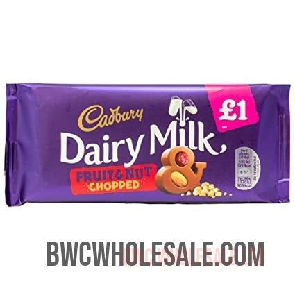 Cadbury Dairy Milk | Fruit & Nut Chopped | 95g Bar | 17 Pack