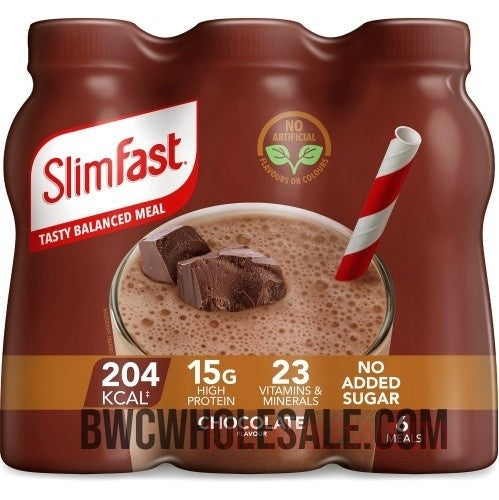 SlimFast Ready To Drink Chocolate Flavour Shake, 6 x 325ml