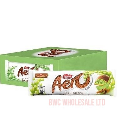 Aero Bubbly Peppermint Mint Chocolate Bar 36g (Pack of 24)