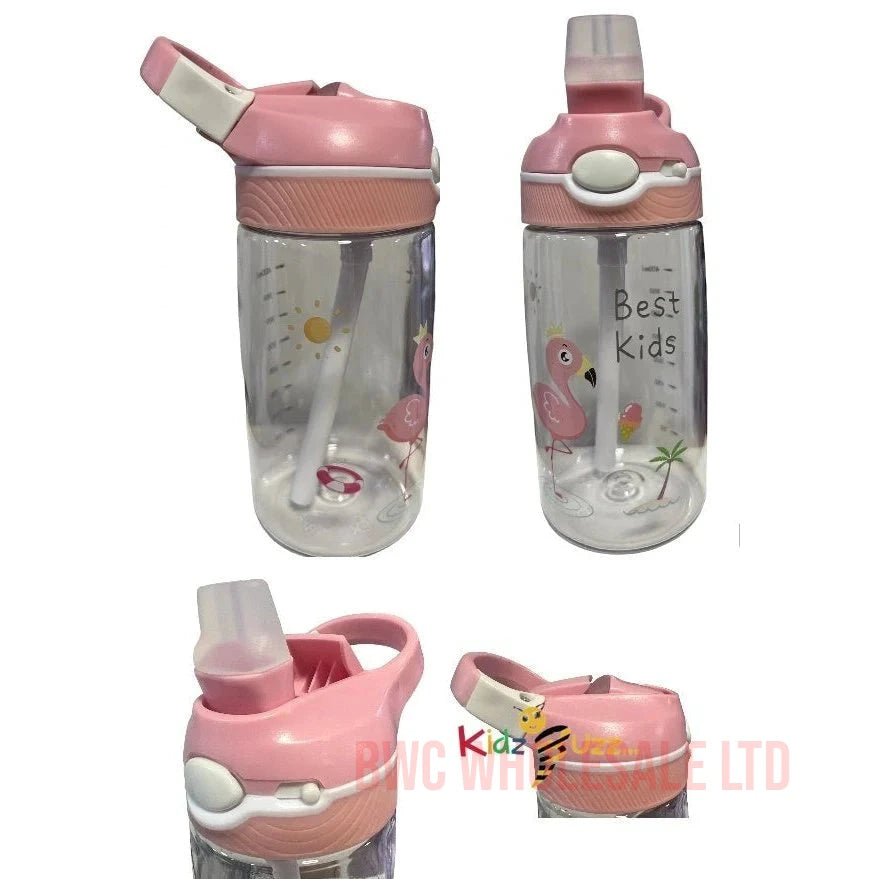 Water Bottle Flamingo W/Lock 480ml X 3