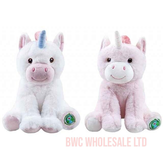 Eco Plush Unicorn Size: 9" 2 Assorted Soft Toys