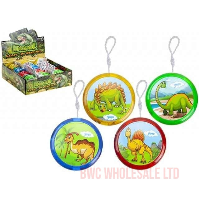 Dinosaur Light Up Yoyo Size: 5.5cm 6 Assorted