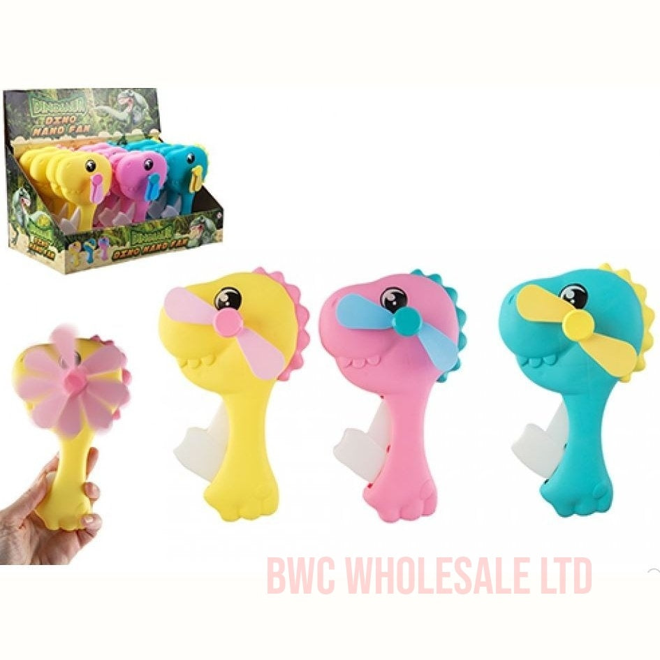 Dinosaur Hand Fan 17CM 3 Assorted Colours