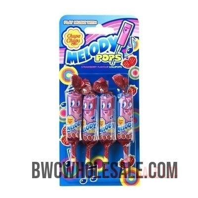 Chupa Chups Melody Pops Strawberry 4pk Pack Of 36