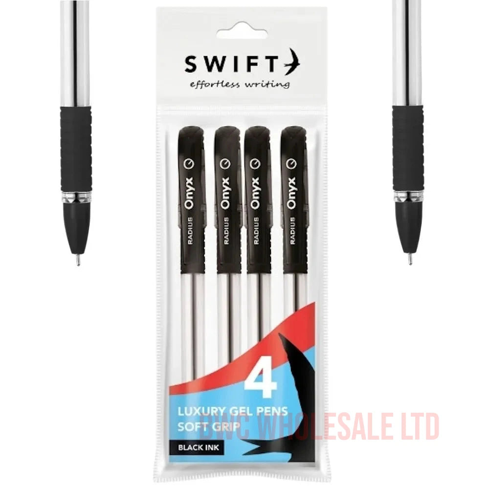 4 PC Gel Pens Writing School Stationery Black Pen