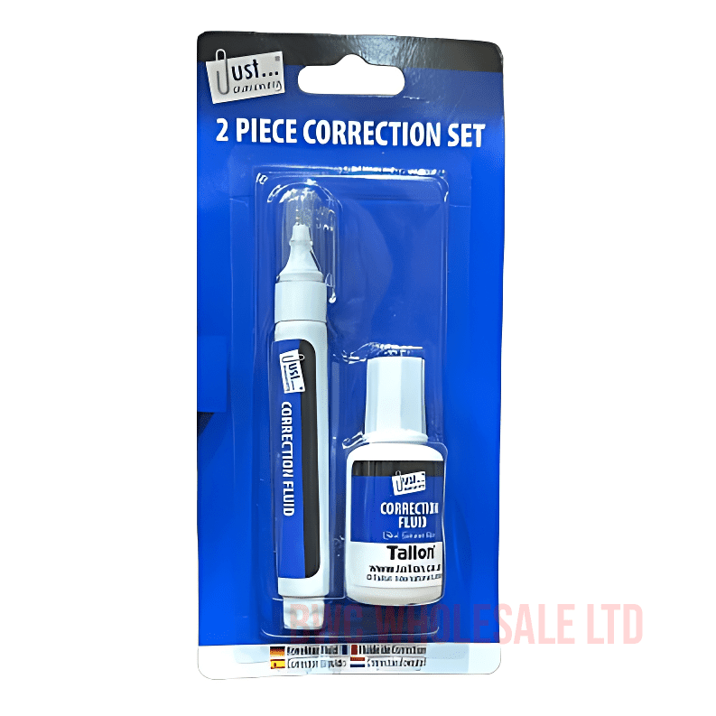 Correction Set Pack of 2 Fluid Pen Bottle Fix Mistakes Easily White