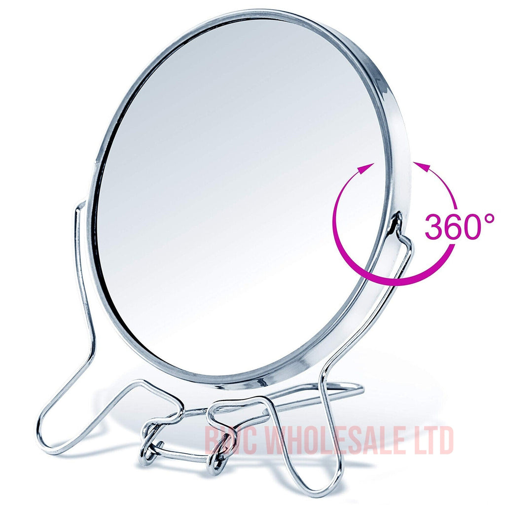 4" Round Cosmetic Makeup Mirror Small Double Sided Folding 2 Way Zoom 2x Magnify