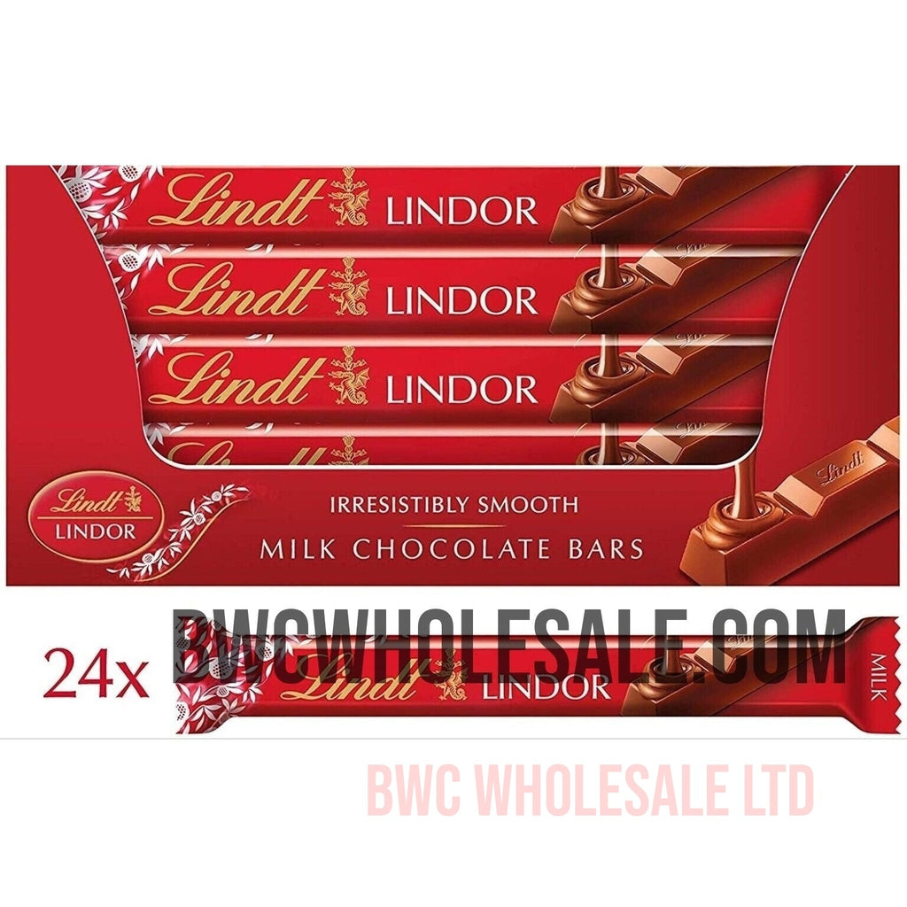 Lindt LINDOR Milk Chocolate Bars 38 g Pack Of 24