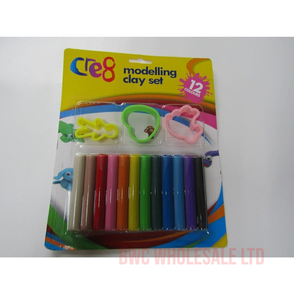 Cre8 Kids Modelling Clay Set 12 Colour Children Craft Mould Clay