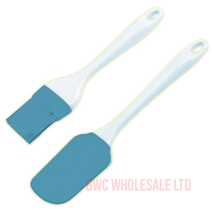 2 Piece Silicone Pastry Brush And Spatula Scraper Kitchen Baking Tool BBQ Bakery